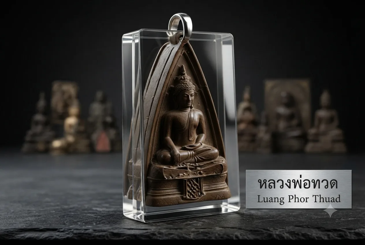 Traditional Thai Takrut sacred scroll amulet with protective inscriptions and sacred yantra designs.